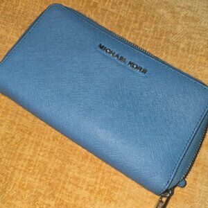 Michael Kors Blue Zip Wallet